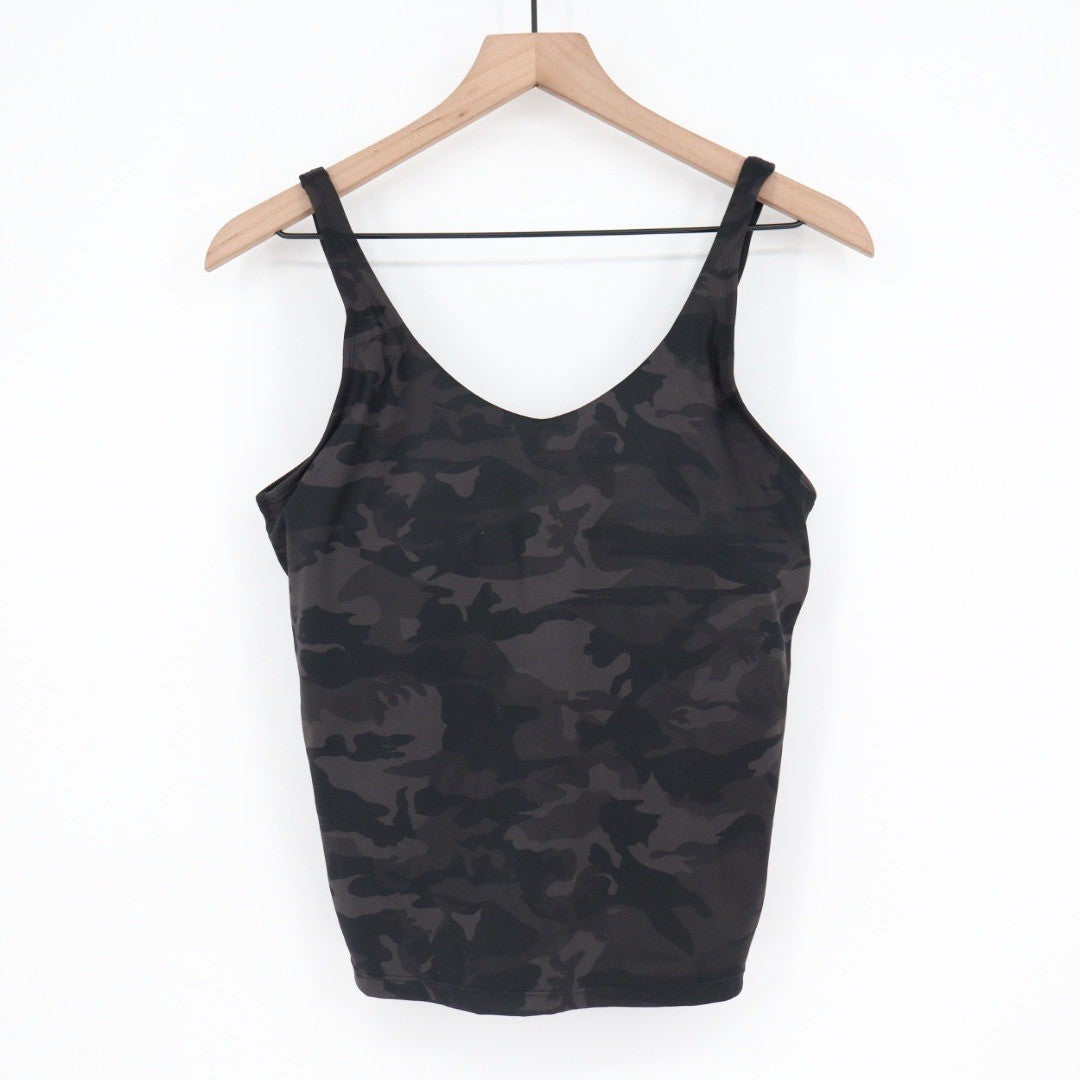 POSHDIVAH Camouflage Tank Top V Neck Athletic Workout Stretch Size L