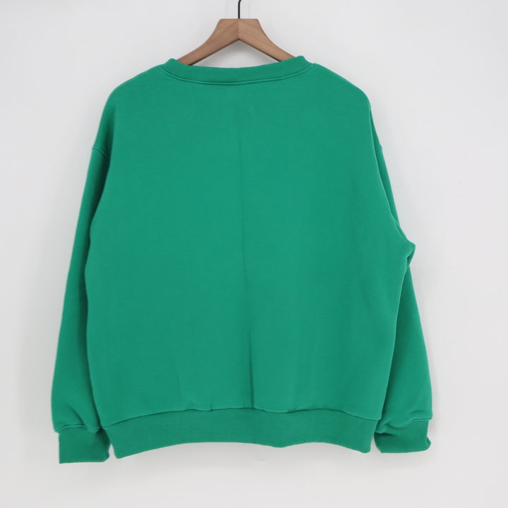 Ceracilia Green Crewneck Sweatshirt Large Oversized Fleece Pullover