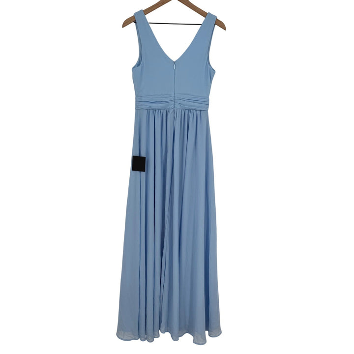 Lulus Thoughts Of Hue Light Blue Surplice Maxi Dress Size S