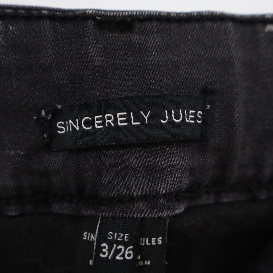 Sincerely Jules Womens Gray High Rise Flare Jeans Size 3/26 Double Button