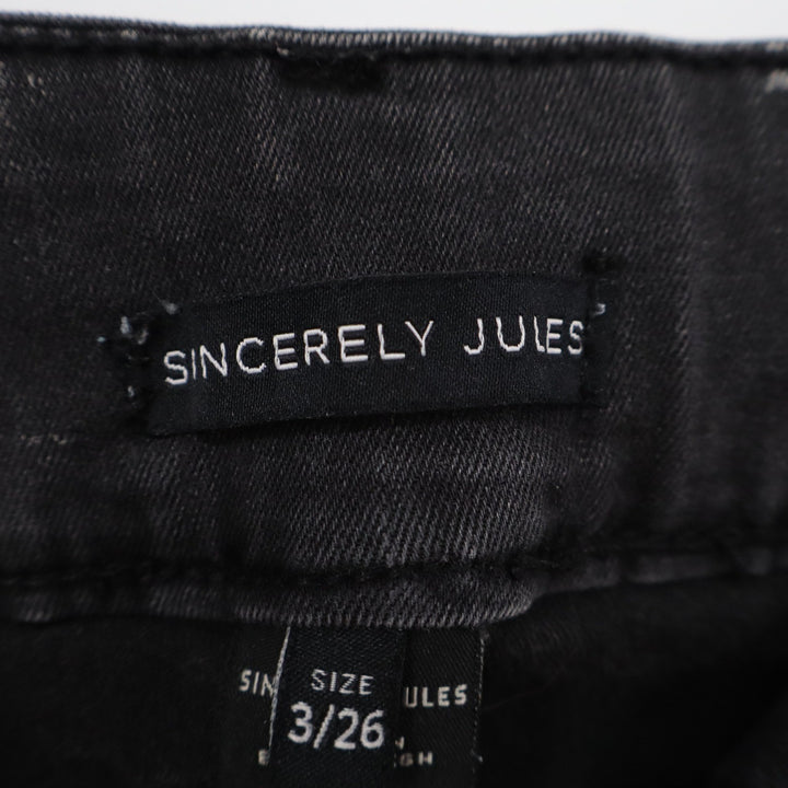 Sincerely Jules Womens Gray High Rise Flare Jeans Size 3/26 Double Button