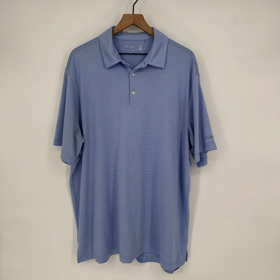 Walter Hagen 11 Majors Golf Polo Shirt Blue Stripe XXL Made in Jordan