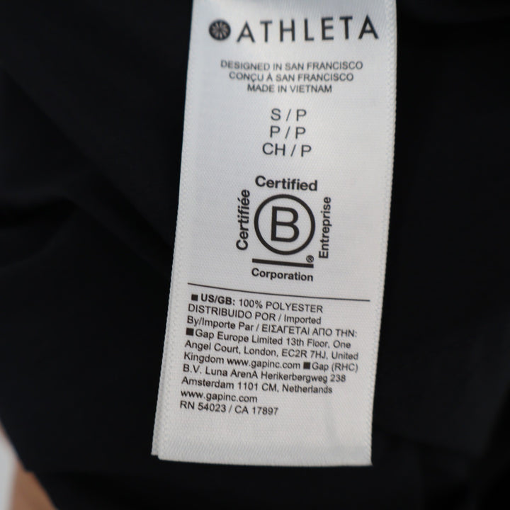 Athleta Black Wide Leg Crop Drawstring Waist Travel Pants Womens Size SP