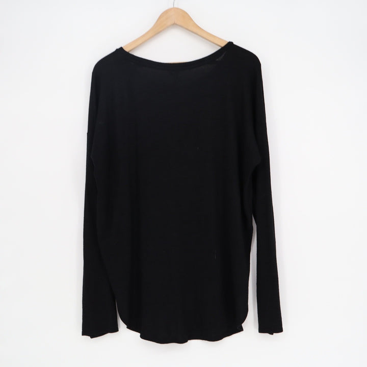 Banana Republic Kids Black Long Sleeve Scoop Neck High Low Top Size L