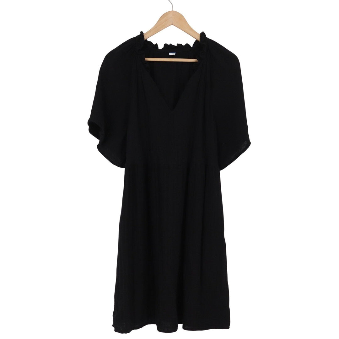 Old Navy Mens Black Gauze Ruffle V-Neck Flutter Sleeve Mini Dress Size M