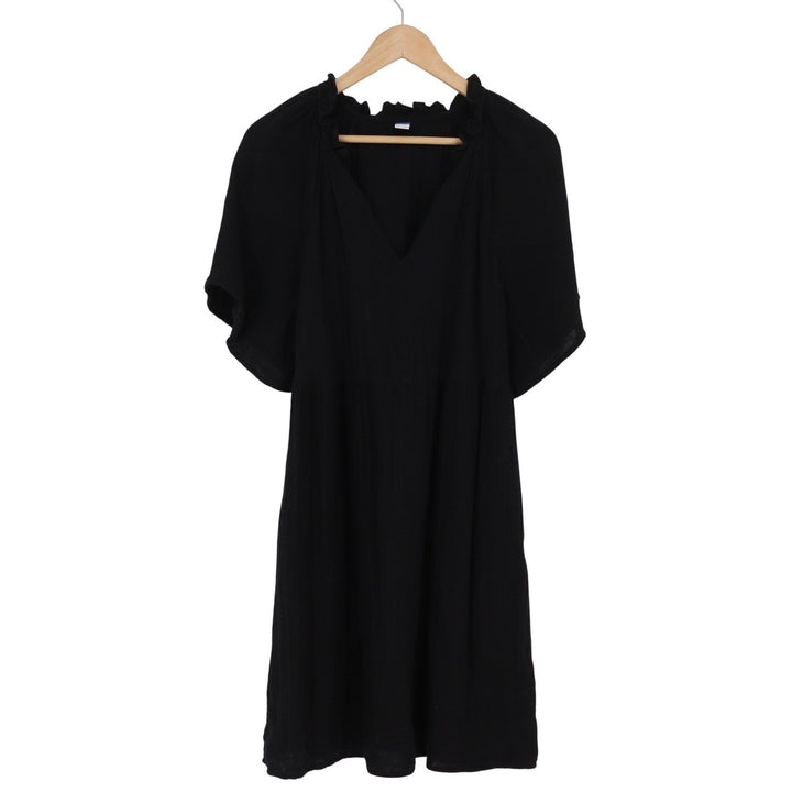 Old Navy Mens Black Gauze Ruffle V-Neck Flutter Sleeve Mini Dress Size M