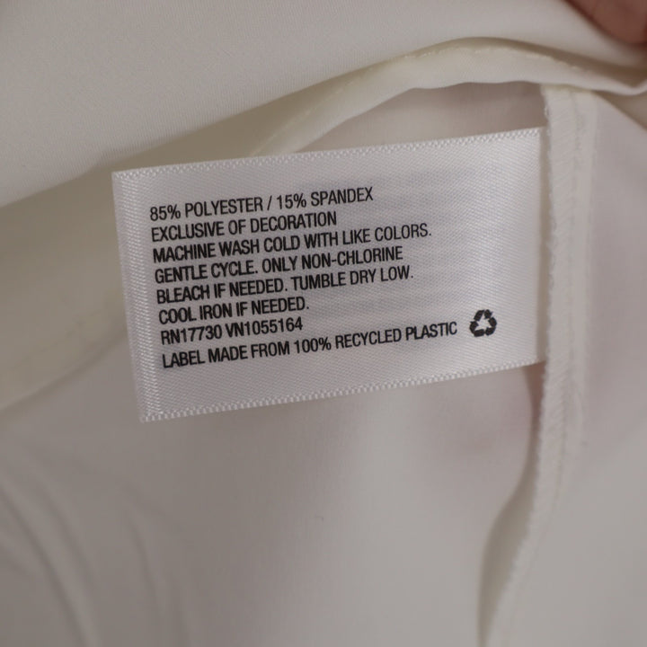 A New Day Tank Top Womens Large White Polyester Stretch V Neck Double Lined