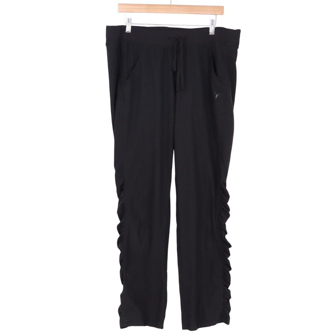 Old Navy Pants Womens L Activewear Black Ruched Side Good