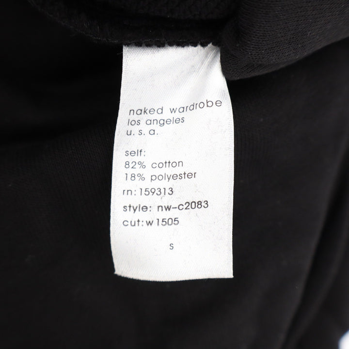 Naked Wardrobe Black Sweatshirt Jogger Set Women's Small Oversized Fleece