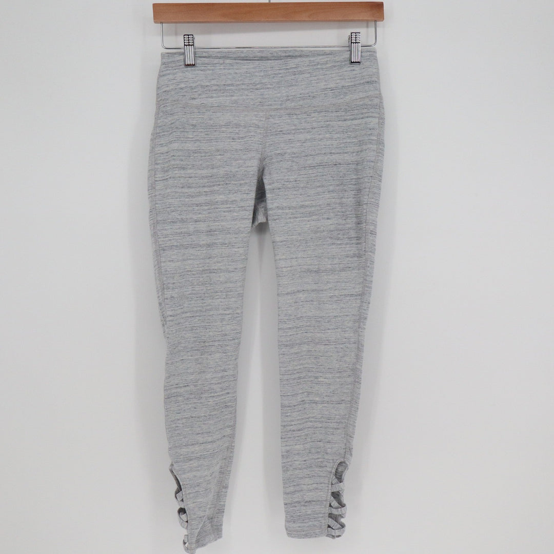 GapFit Womens Gray Space Dye Performance Cotton Lattice Ankle Leggings Size M