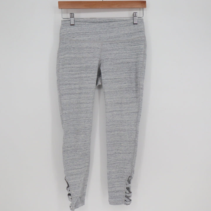 GapFit Womens Gray Space Dye Performance Cotton Lattice Ankle Leggings Size M