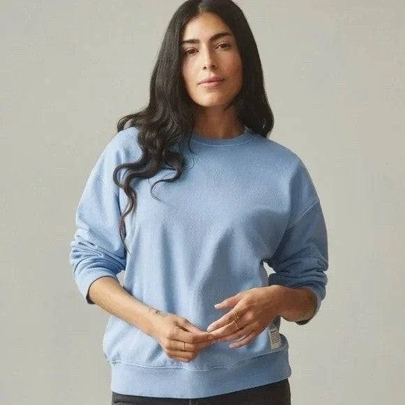 American Giant Sweatshirt Mens M Blue Cotton Crewneck Fleece Lined Street Wear