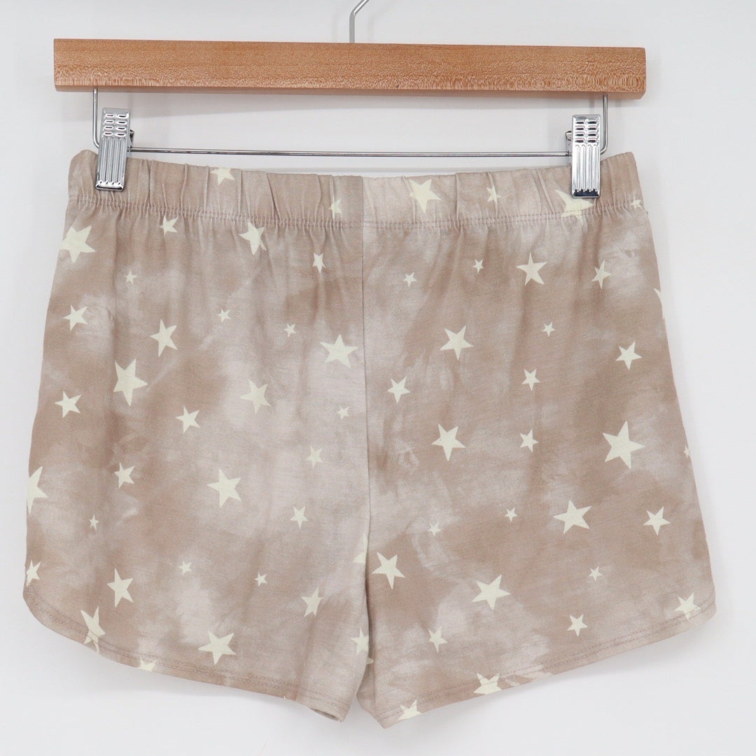 Old Navy Pajama Shorts Girls XL 14-16 Star Print Tan Celestial Dolphin Excellent