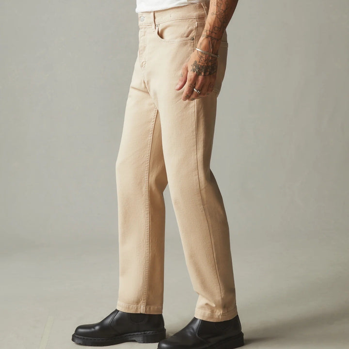 American Giant Roughneck Jeans Mens 36X30 Beige Cotton Stretch Straight Leg