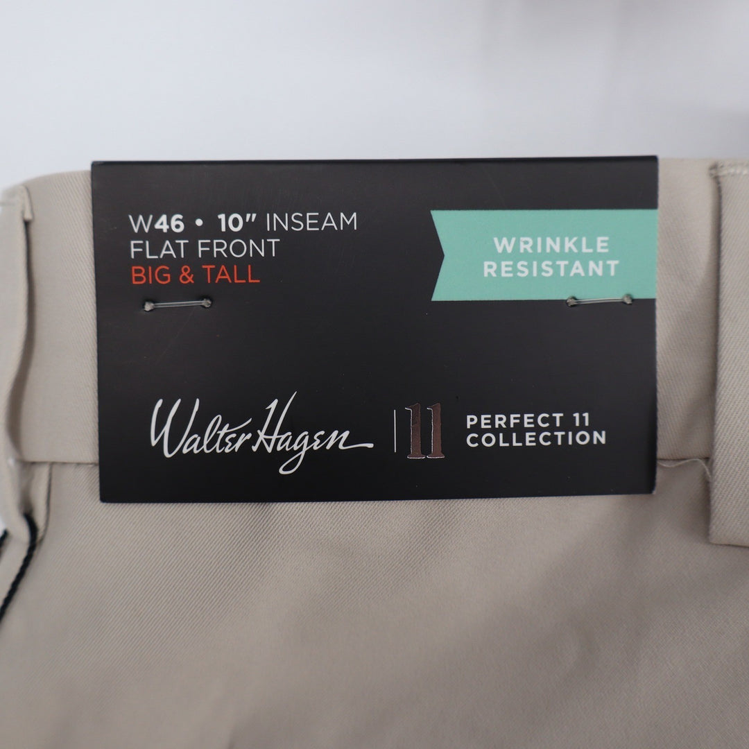 Walter Hagen Mens 46 Perfect 11 Golf Shorts Khaki Big & Tall