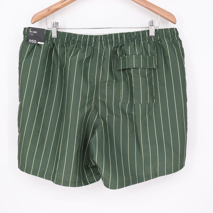DSG Mens 6" Rec Short Pinstripe Muted Olive Green Water Repellent Large