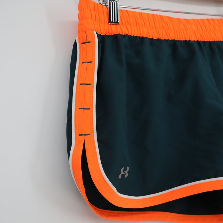 Under Armour Shorts Womens Small HeatGear Semi-Fitted Teal Orange Athletic