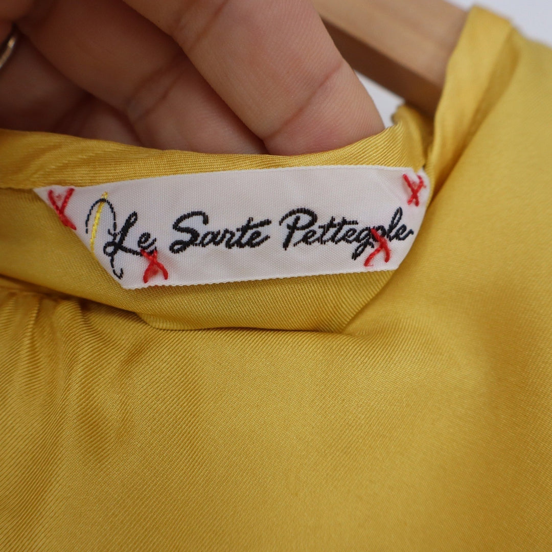Le Sarte Pettegole Silk Ombre Blouse Yellow Brown Gradient Made in Italy Size 46