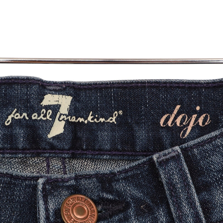 7 For All Mankind Dojo Crop Jeans Womens 27 Blue Denim Cotton Stretch Straight