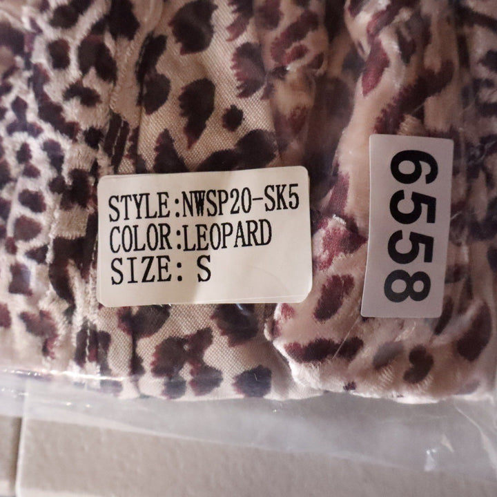 Naked Wardrobe The Statement Leopard Print Draped Mini Skirt Small