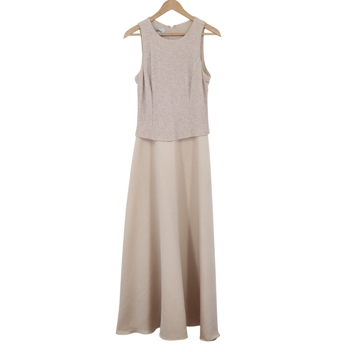 Patra Maxi Dress Womens 12 Formal Gown Champagne Glitter Satin Sleeveless Fair