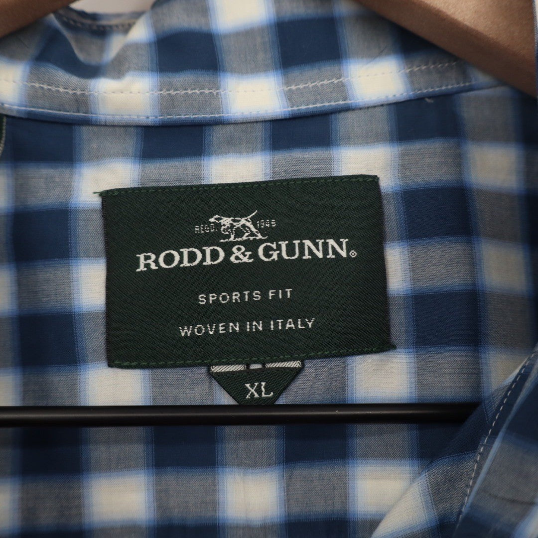 Rodd & Gunn Fit Gingham Check Long Sleeve Button Up Shirt XL Woven in Italy