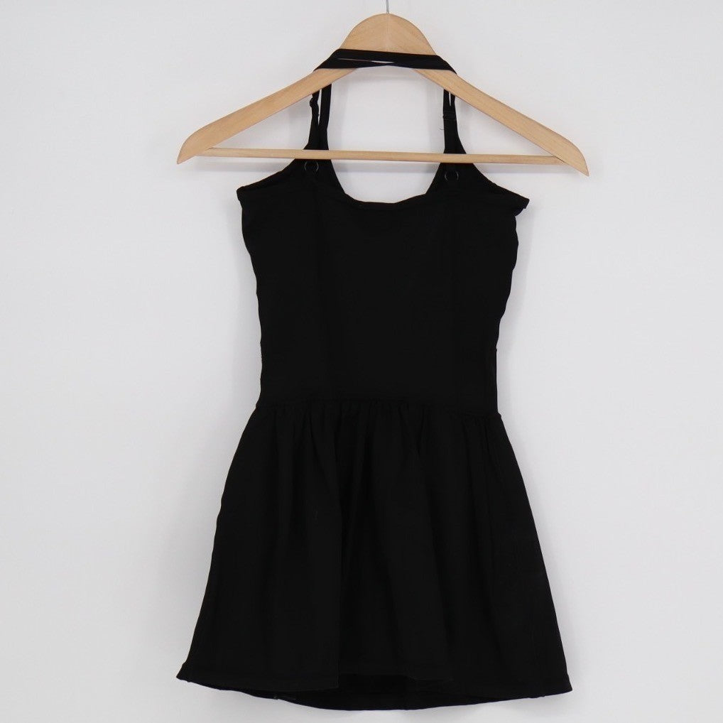 Better Together Mini Dress Womens XS Black Stretch Pleated Adjustable Strap