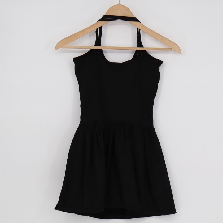 Better Together Mini Dress Womens XS Black Stretch Pleated Adjustable Strap
