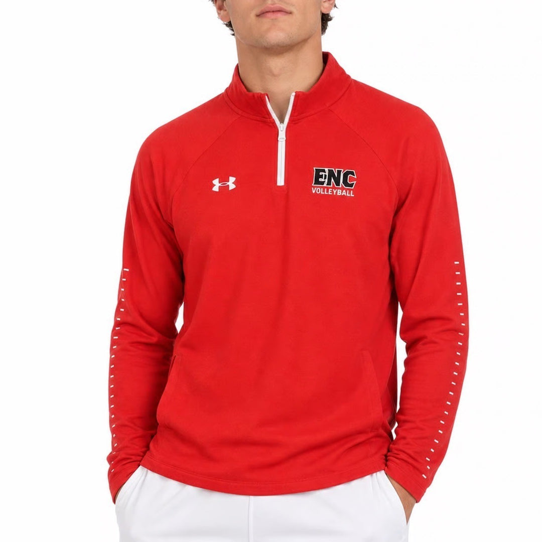 Under Armour Mens Red ENC Volleyball ColdGear Quarter Zip Pullover Large