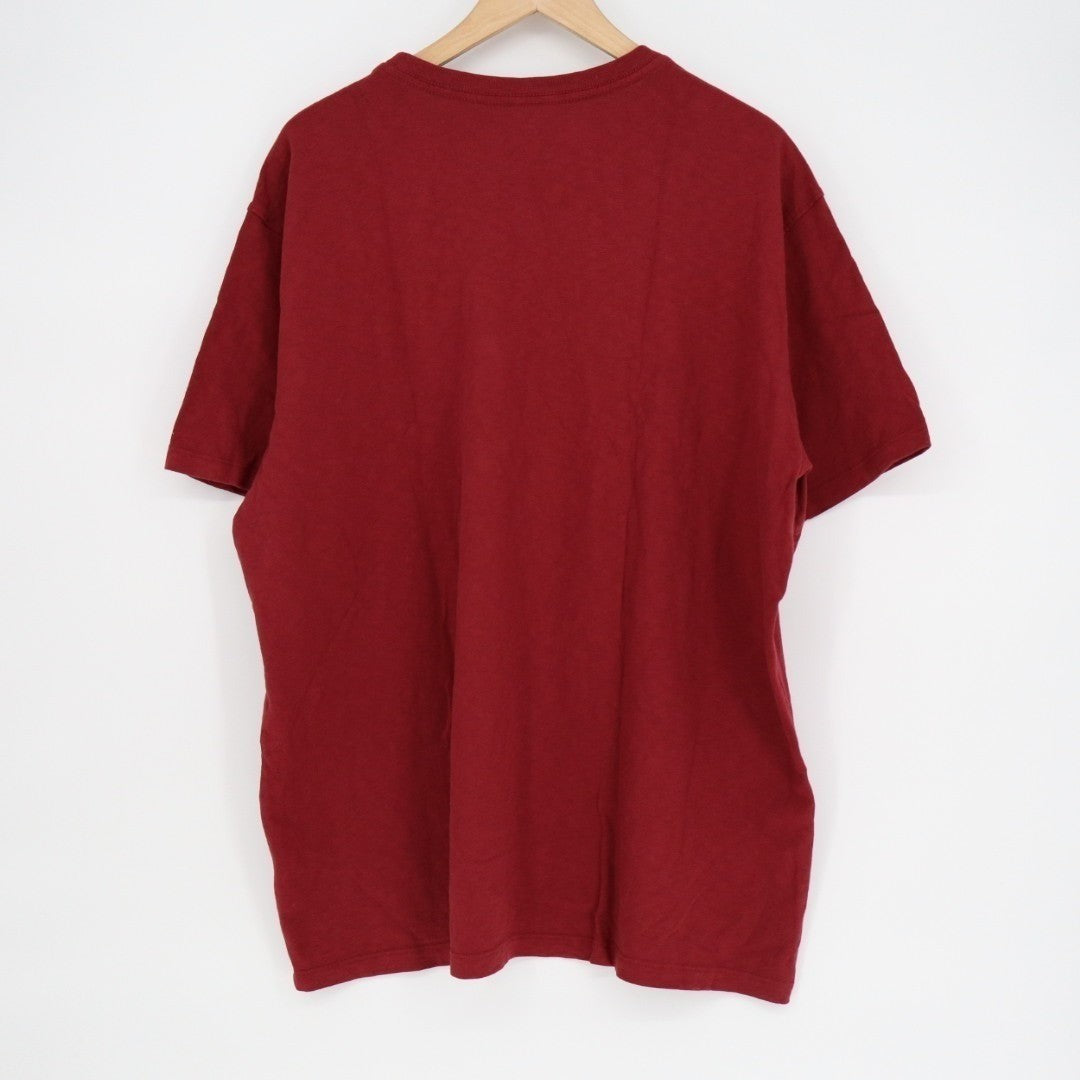 American Giant T-Shirt Mens Small Red 100% Cotton Casual Drop Shoulder Crew Neck