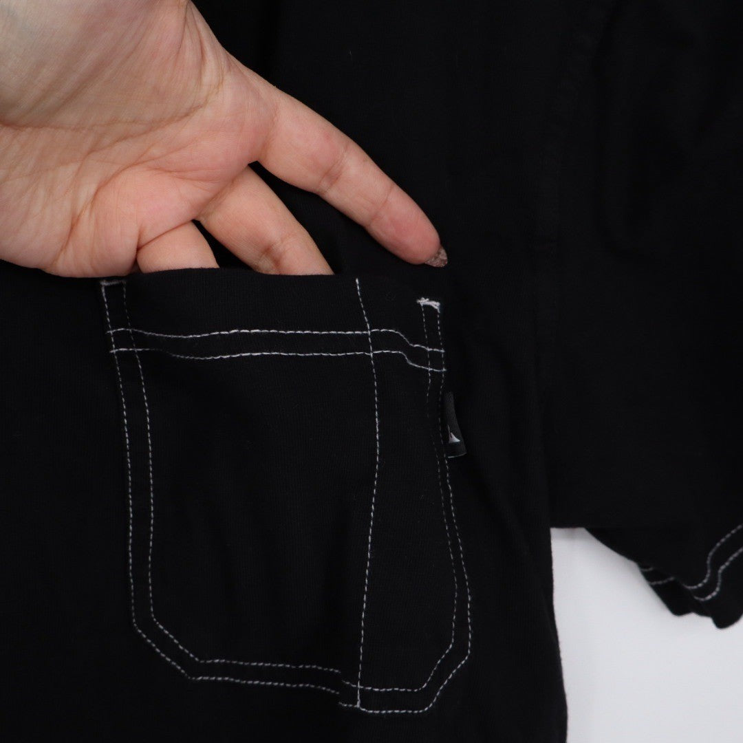 American Giant Mens Black Cotton Short Sleeve Pocket Tee Size Medium Made in USA