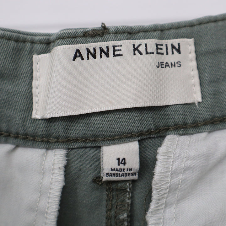 Anne Klein Jeans Mens Olive Green Chino Shorts Size 14 Cotton Stretch Casual