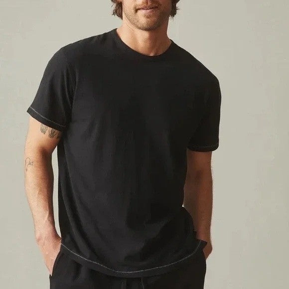 American Giant Hemp Jersey Crew Tee Size L Made in USA