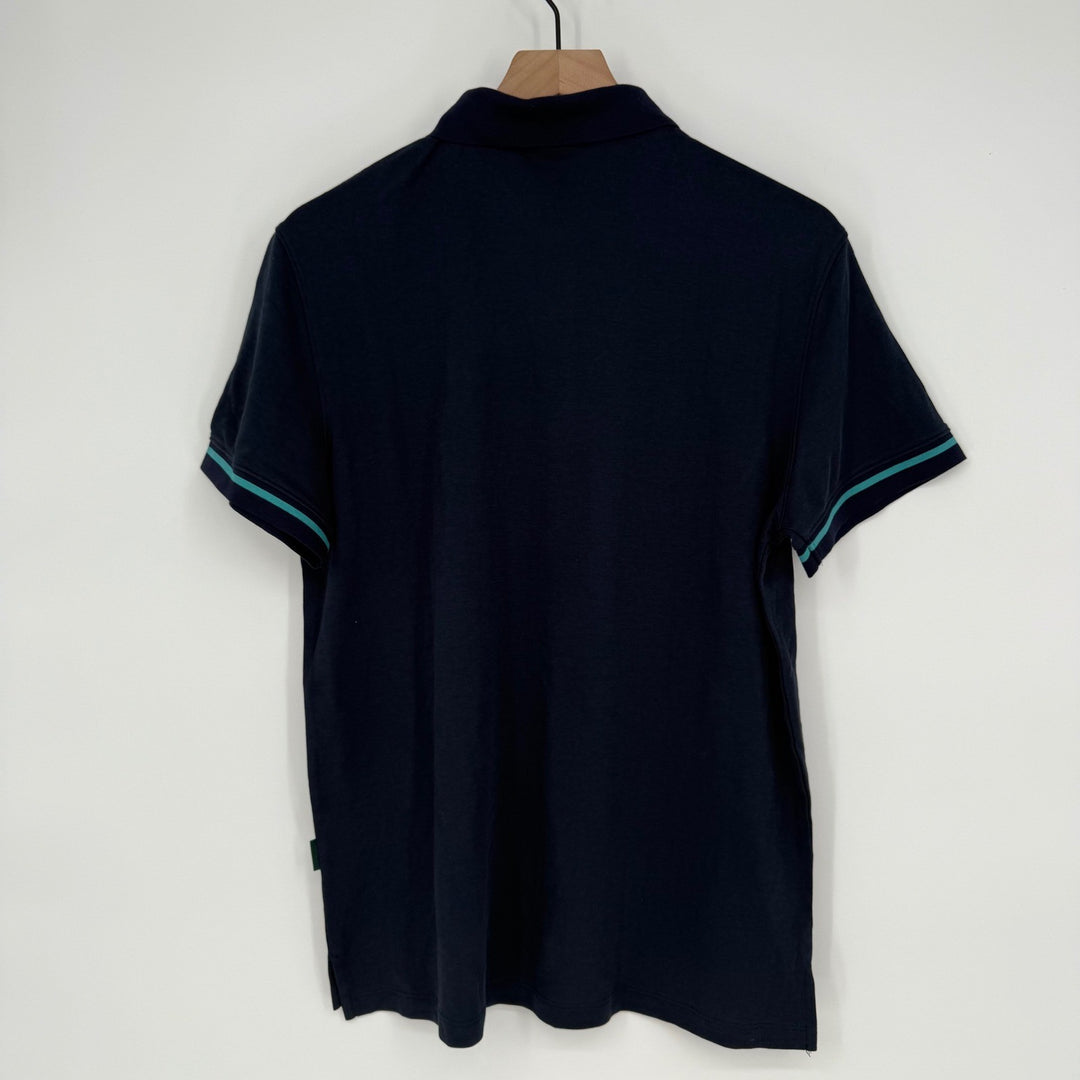 AG Green Label Mens Polo Shirt Navy Blue Size M Short Sleeve