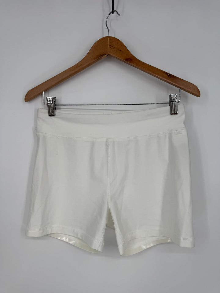 Puma Biker Shorts Womens Medium White Stretch Elastic Waist Workout Athletic