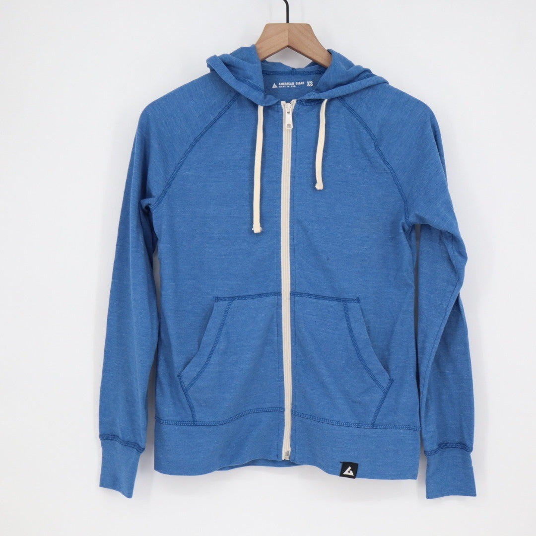 American Giant Women's Lightweight Full Zip Made In USA Size XS