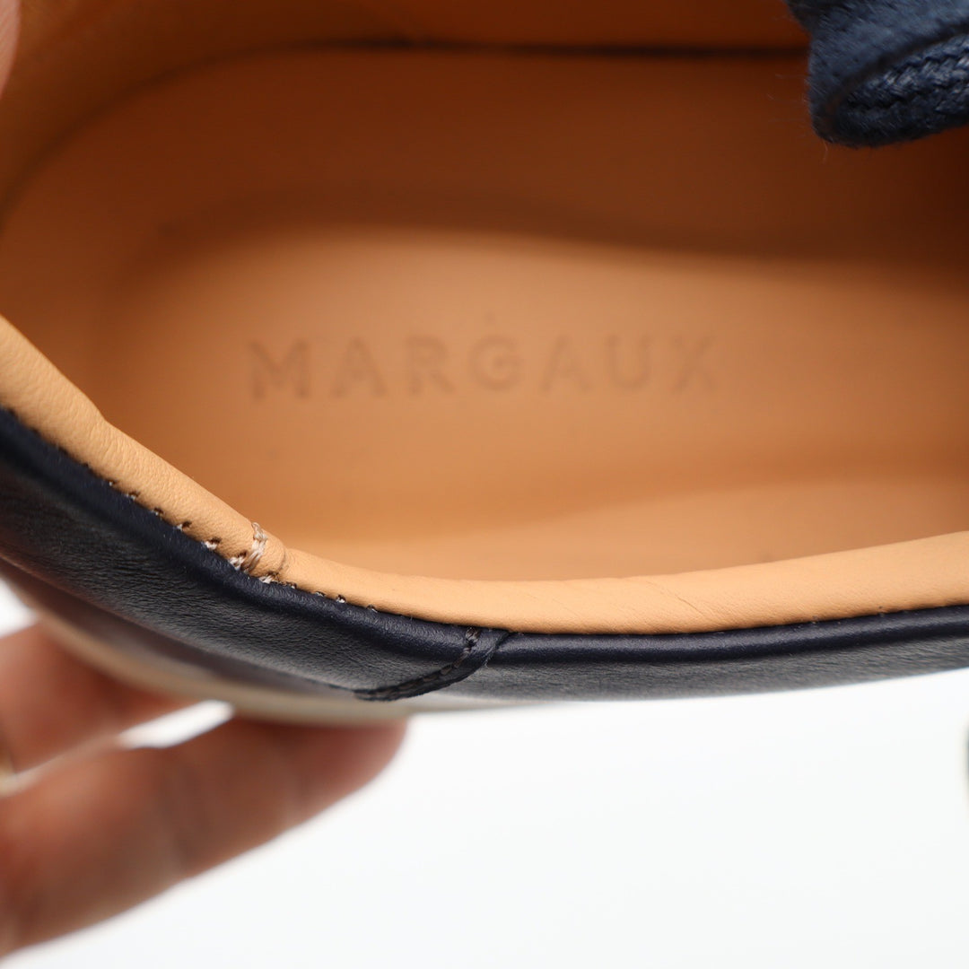 Margaux The Sneaker Navy Calf Leather Low Top Lace Up Shoes 39.5 M New In Box