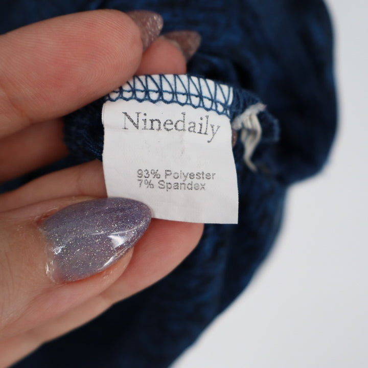 Ninedaily T-Shirt Womens XL Navy Stretch Crew Neck Raglan Sleeve Active Wear