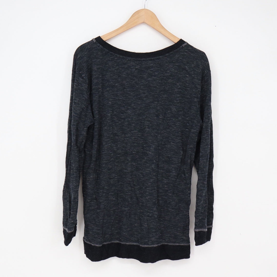 Felina Top Womens Large Space Dye Charcoal Gray Long Sleeve Excellent