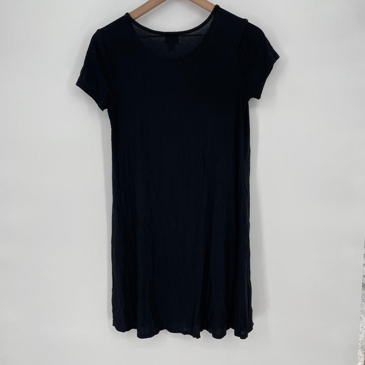 Mossimo Supply Co Black Pocket T Shirt Dress Size M Rayon Spandex Short Sleeve