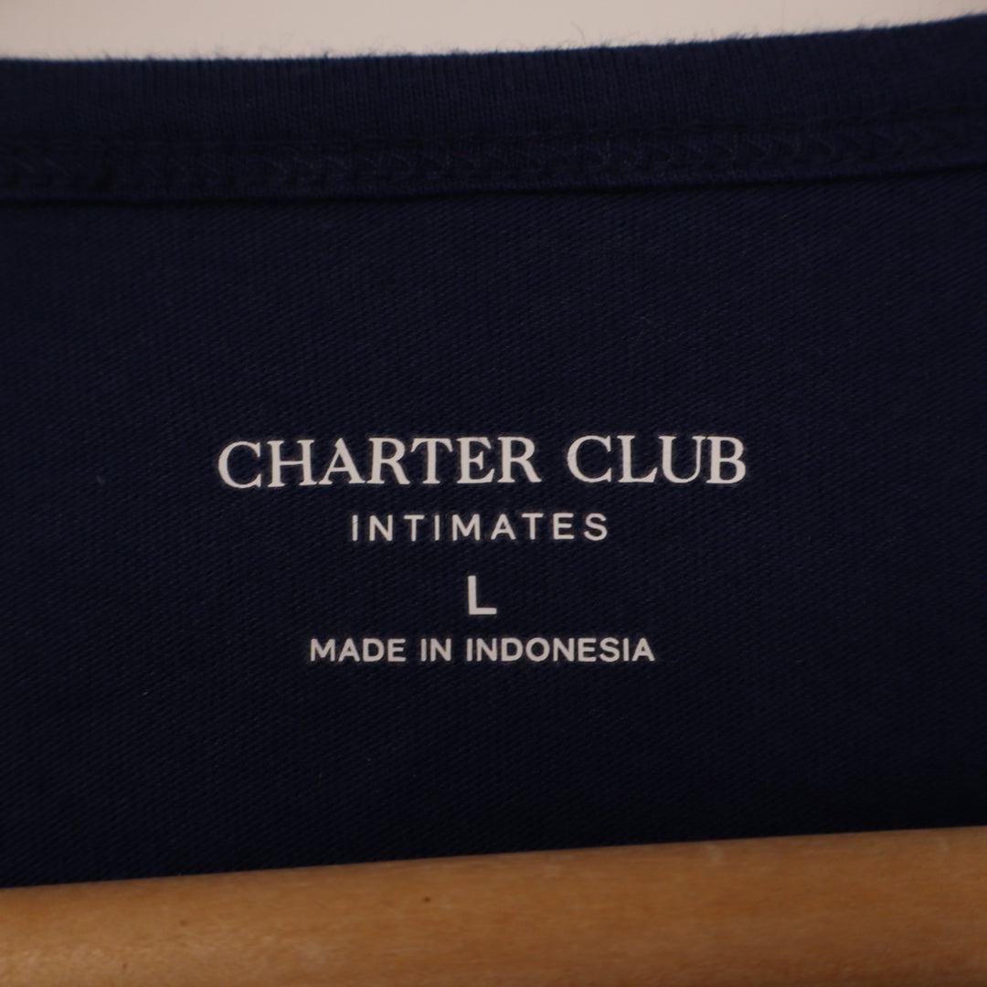 Charter Club Intimates Doorbuster Pajama Top Womens Large Navy Blue Sleepwear