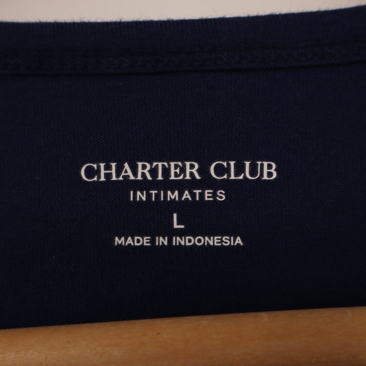 Charter Club Intimates Doorbuster Pajama Top Womens Large Navy Blue Sleepwear