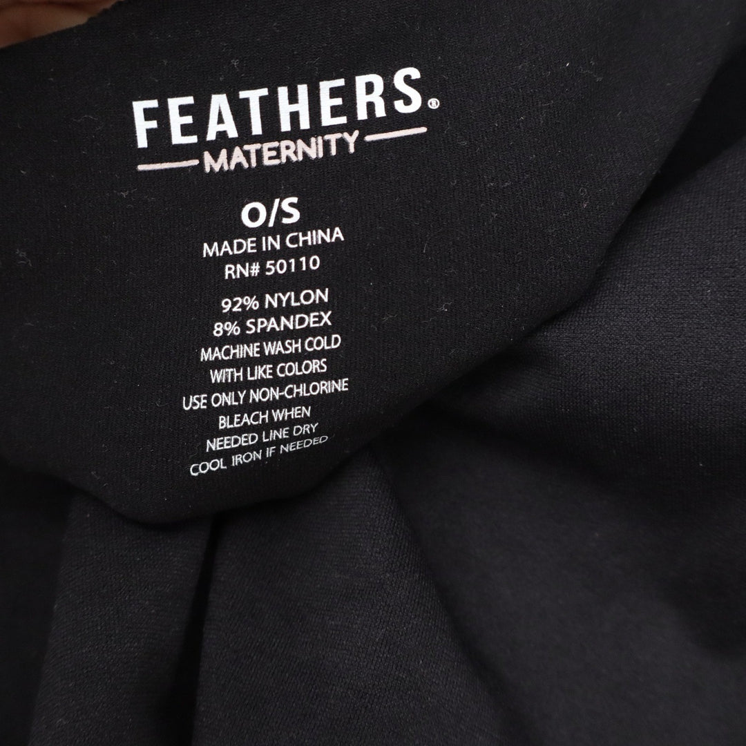 Feathers Maternity Black Full Length High Stretch Leggings OS One Size