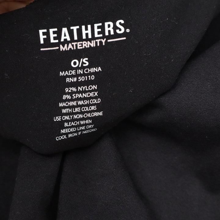 Feathers Maternity Black Full Length High Stretch Leggings OS One Size