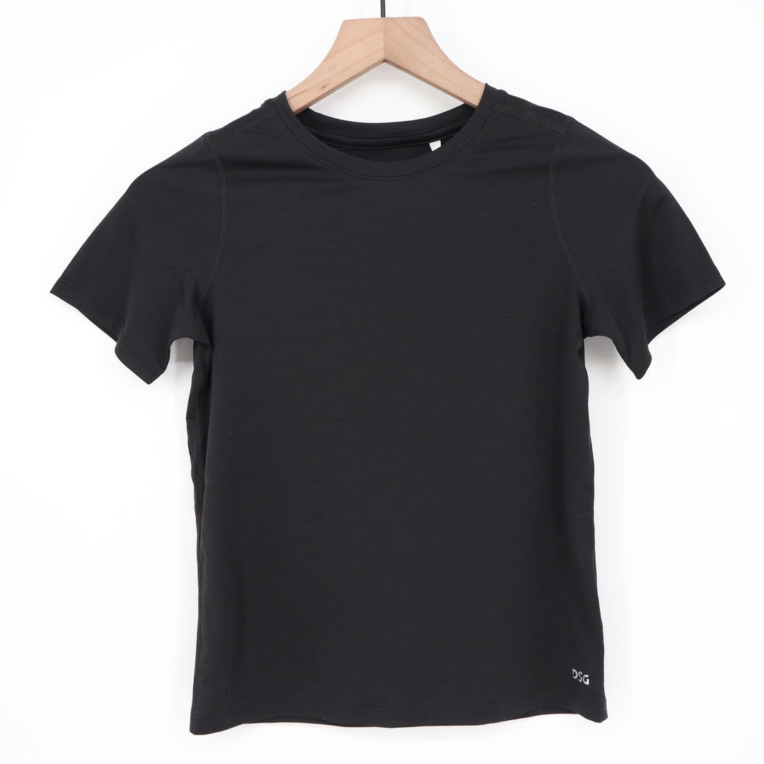 DSG Boys Movement Tee Pure Black Short Sleeve Athletic Shirt S 8-9 NEW