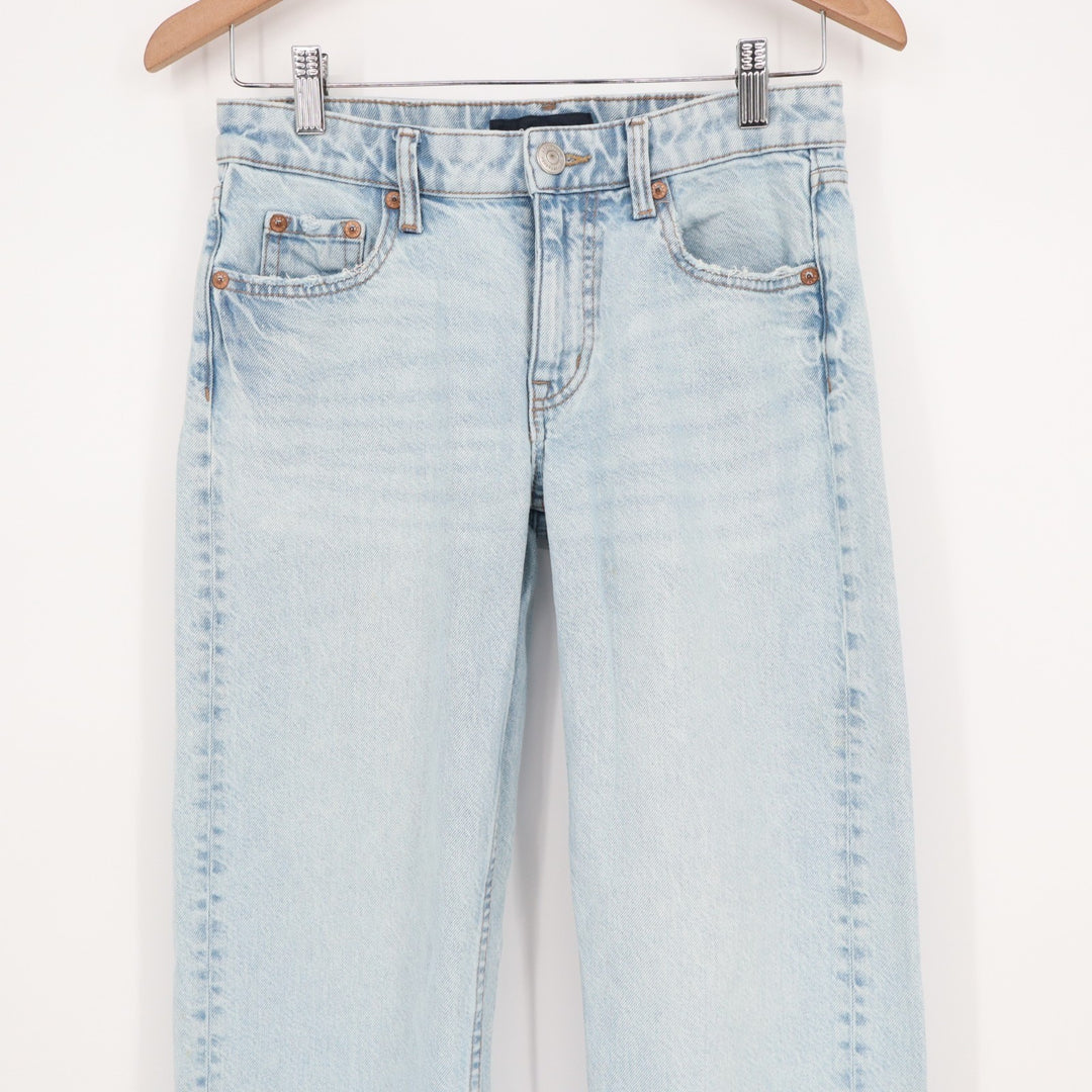 Aeropostale Jeans Womens 0 Short Blue Denim Cotton Pockets Mid-Rise Straight Leg