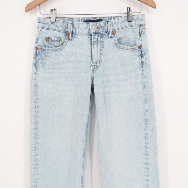 Aeropostale Jeans Womens 0 Short Blue Denim Cotton Pockets Mid-Rise Straight Leg