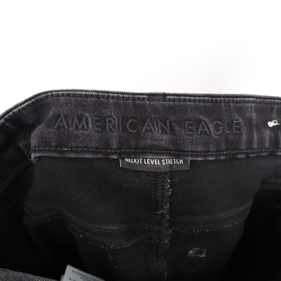 American Eagle Outfitters Skinny Jeans Womens 6 Long Black Denim Distressed