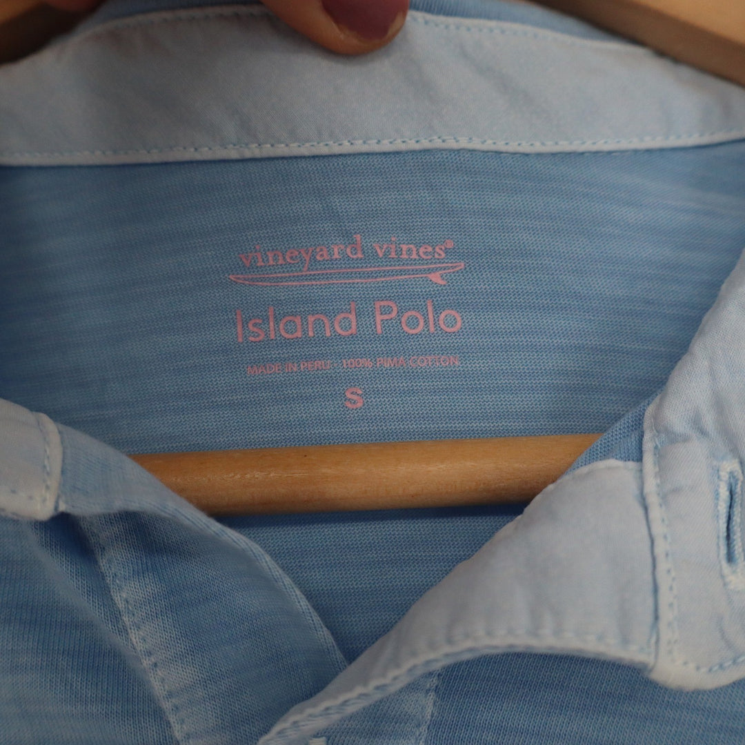 Vineyard Vines Island Polo Mens Small Light Blue Pima Cotton Short Sleeve Shirt