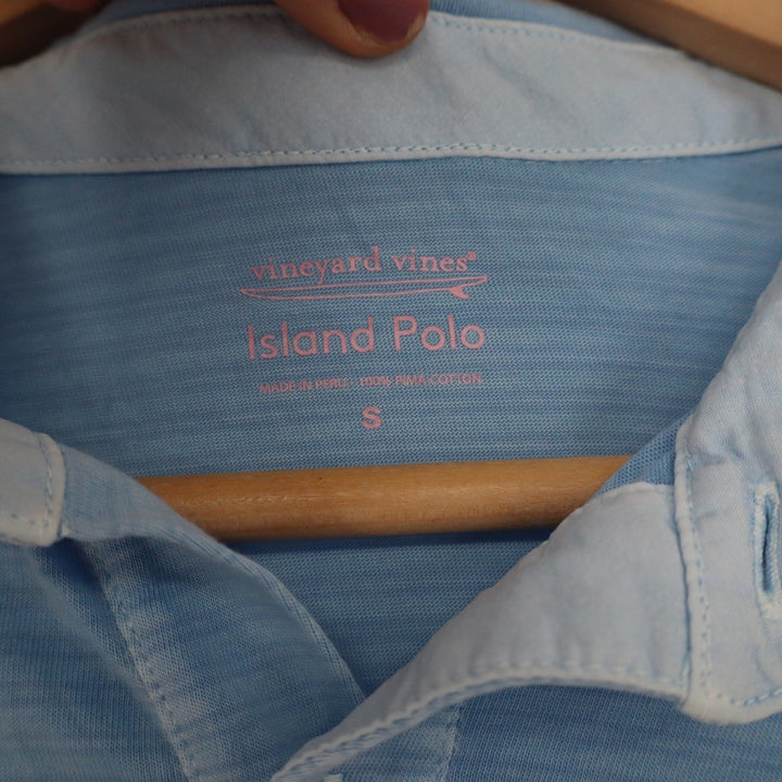 Vineyard Vines Island Polo Mens Small Light Blue Pima Cotton Short Sleeve Shirt